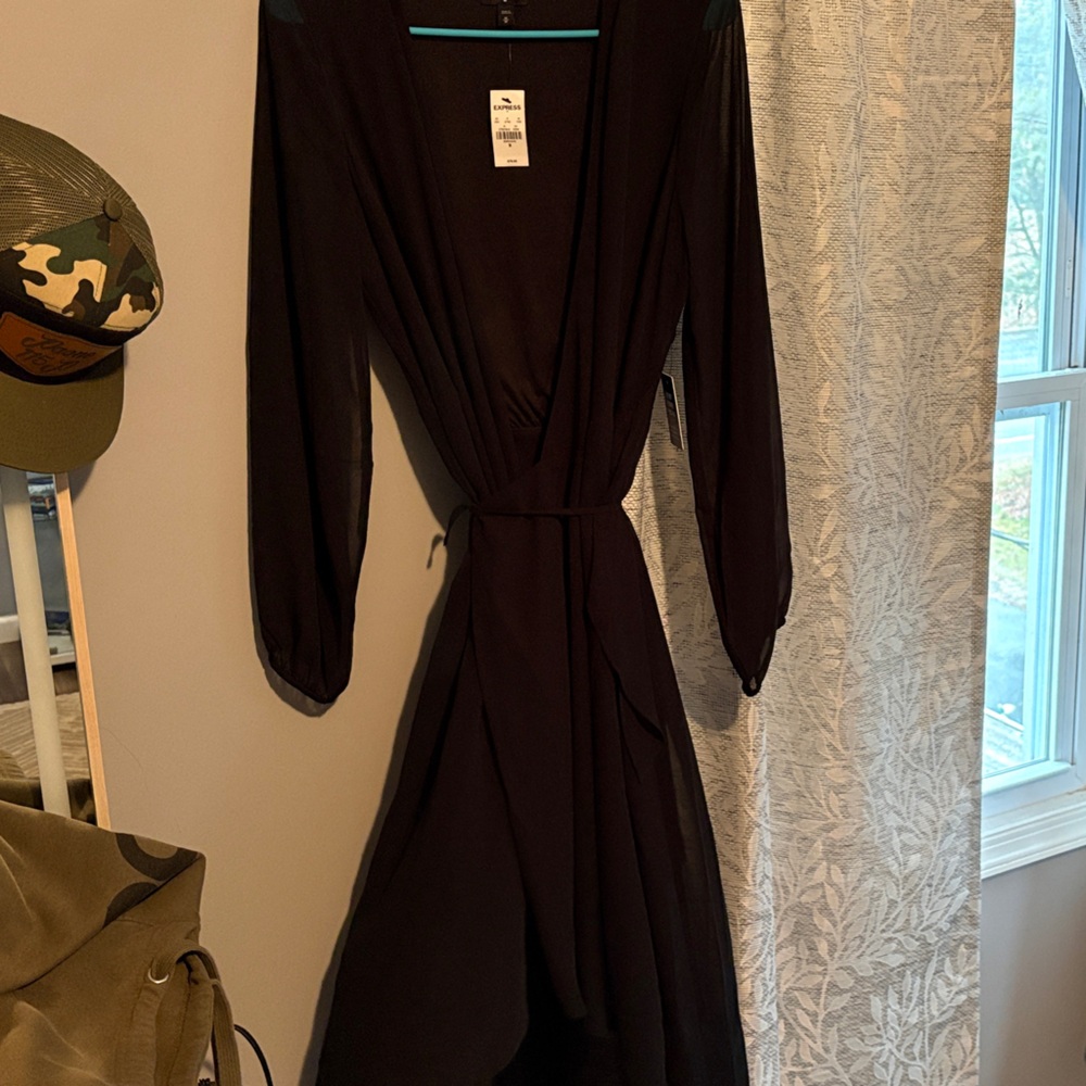 Express Black Long Sleeve Dress